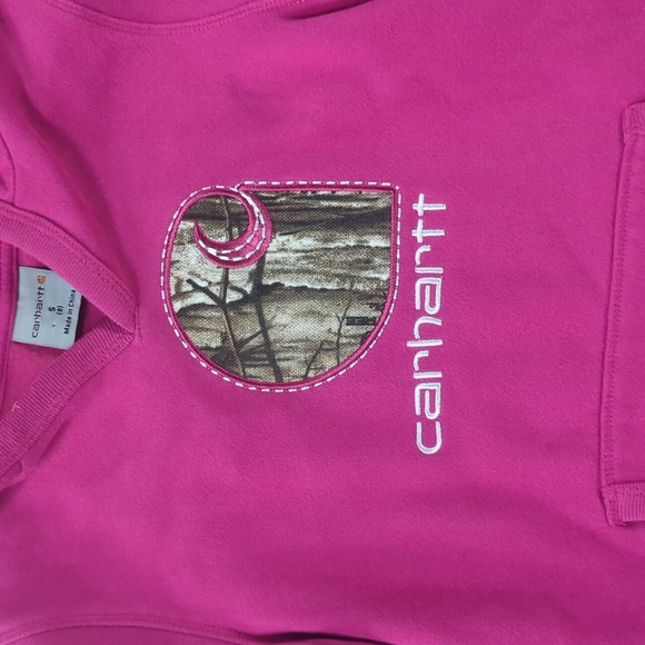 Girls size 8 pink Carhartt hoodie sweatshirt - Picture 2 of 4